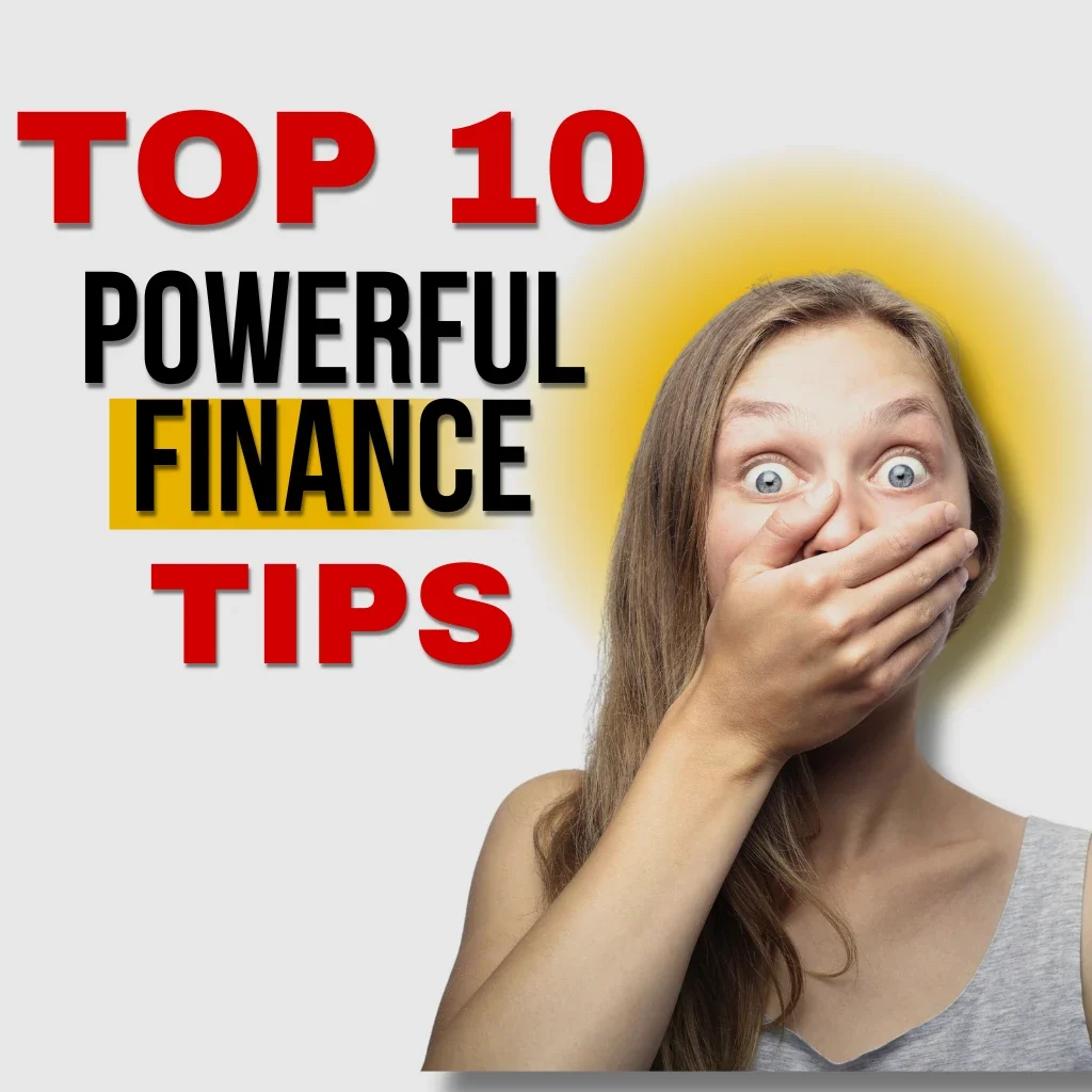 Shocked woman reacting to powerful finance advice — Top 10 financial tips for smart money management, investment strategies, and saving plans.