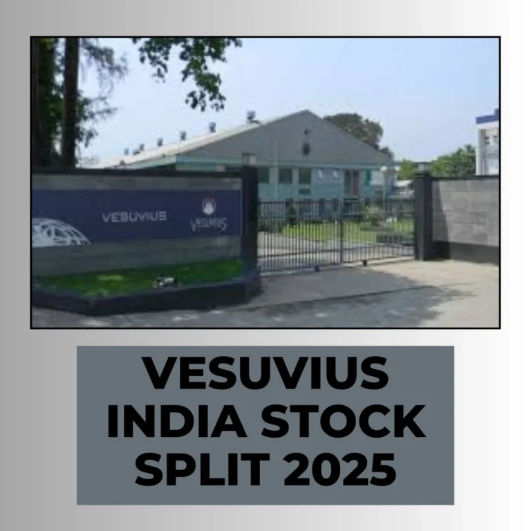 Vesuvius India Stock Split 2025 की जानकारी देता एक ग्राफिक