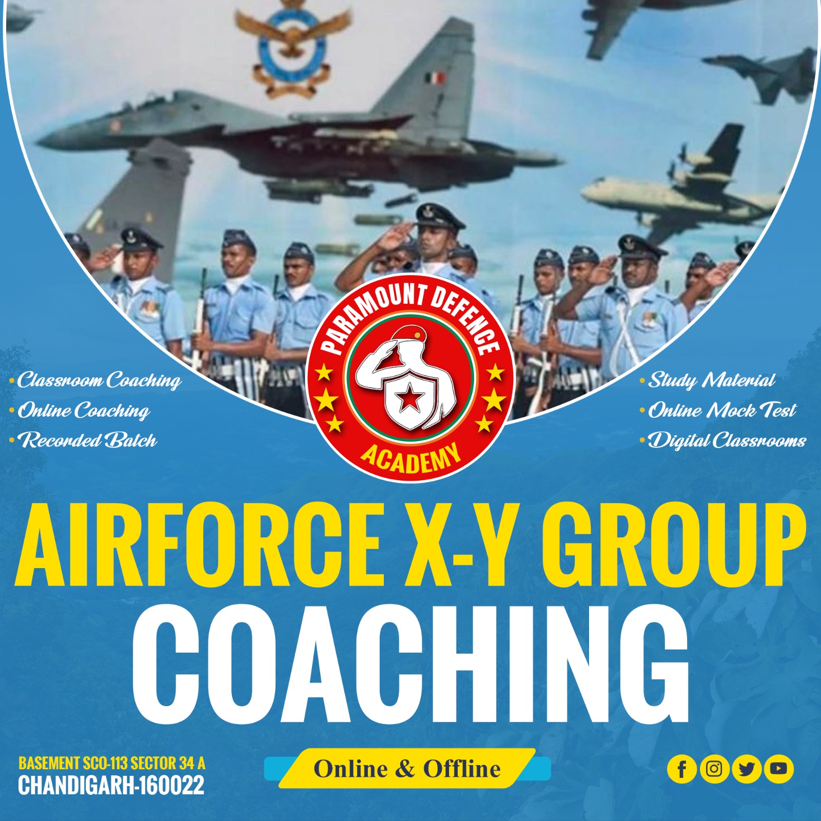 Airforce X-Y Coaching in Chandigarh - Paramount Defence Academy Chandigarh