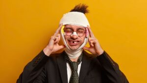 A person suffering from severe jaw pain