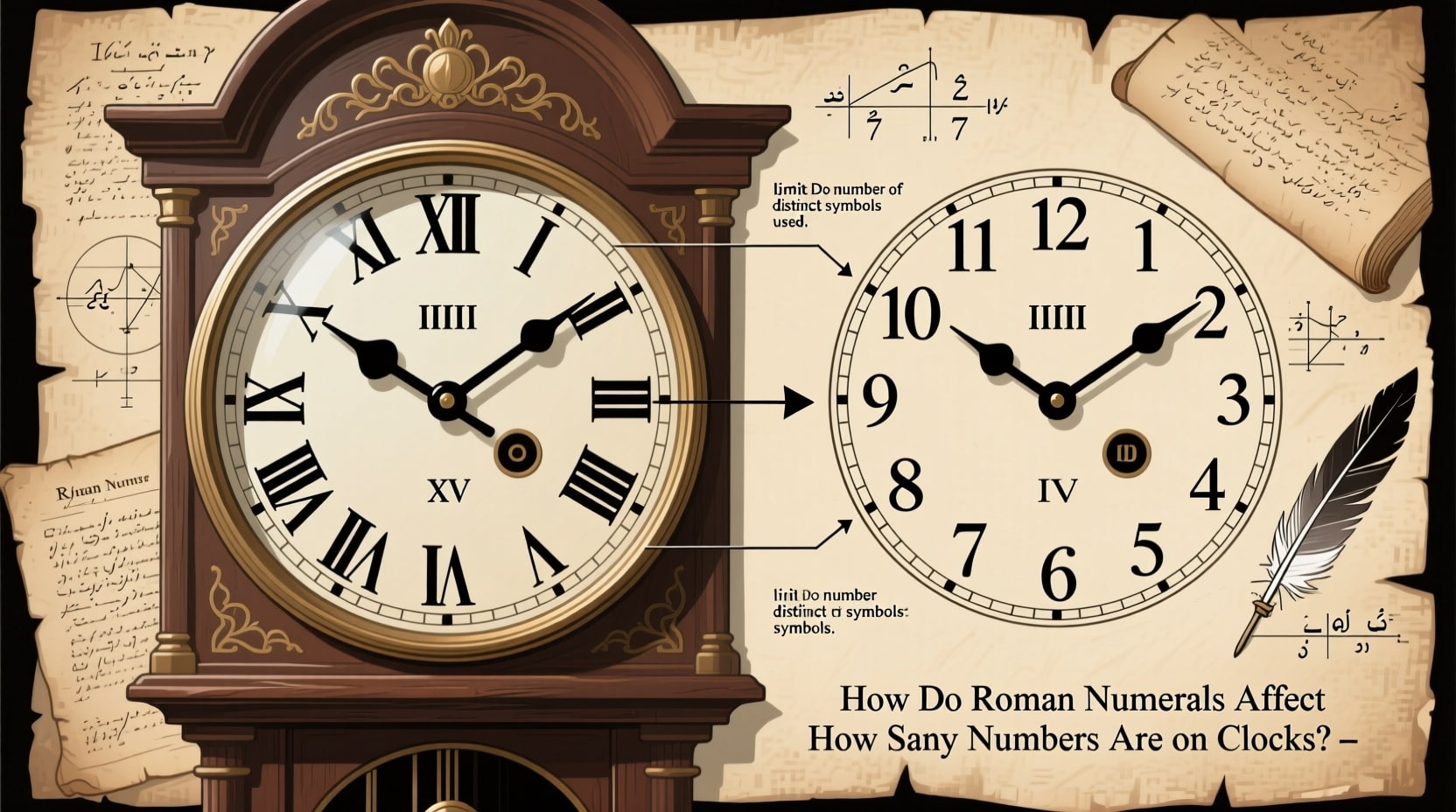How Do Roman Numerals Affect How Many Numbers Are on Clocks